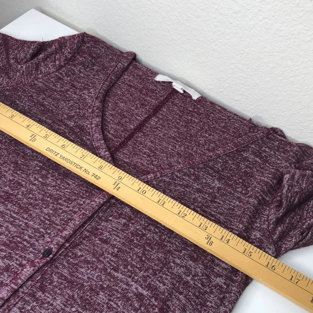 Aeropostale Cardigan Burgundy Marled Button Down Longline Duster Size XS - Picture 9 of 11